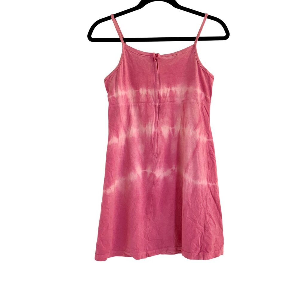 Vintage Basic Editions Women's Pink Tie Dye 100% Cotton Mini Dress Size 14 XS - Picture 2 of 6